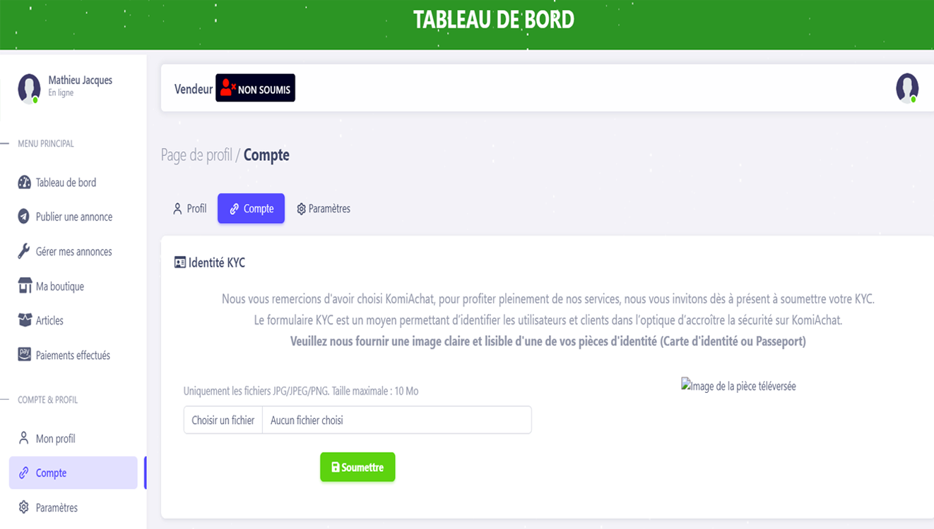 Validation du KYC